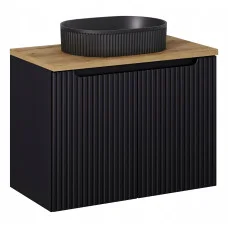 Cabinet with sink, NOVA, black, 80 cm